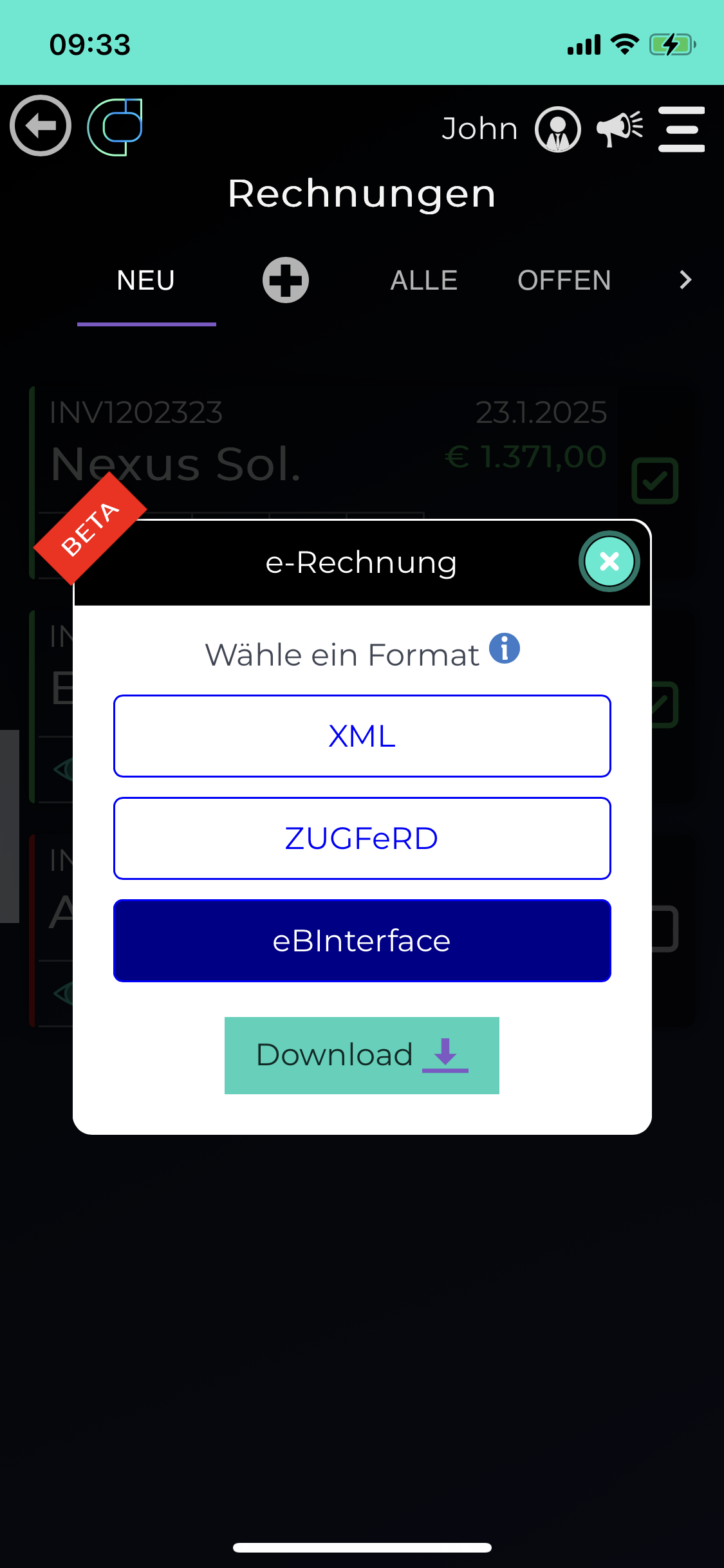 ebInterface Rechnungen